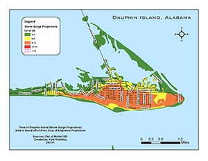 Dauphin Island Storm Surge Map